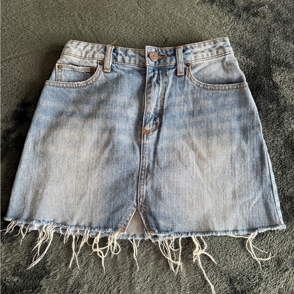 BDG Frayed Hem Denim Mini Skirt